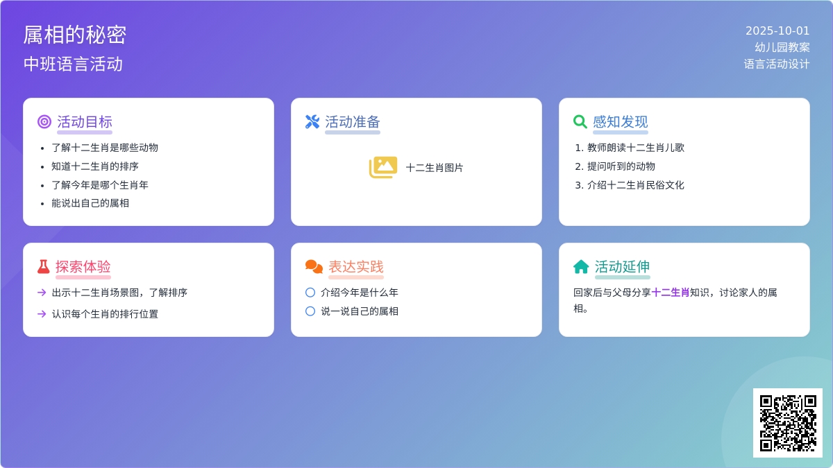 中班语言活动：属相的秘密