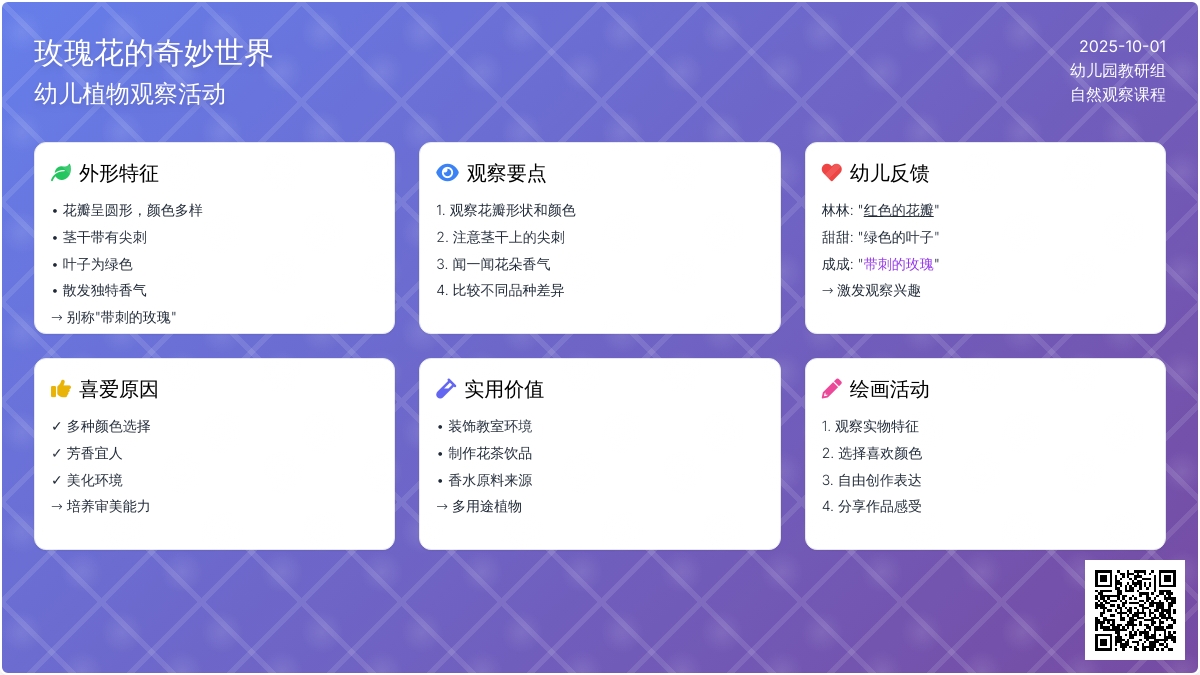 幼儿园小班活动教案：认识玫瑰花