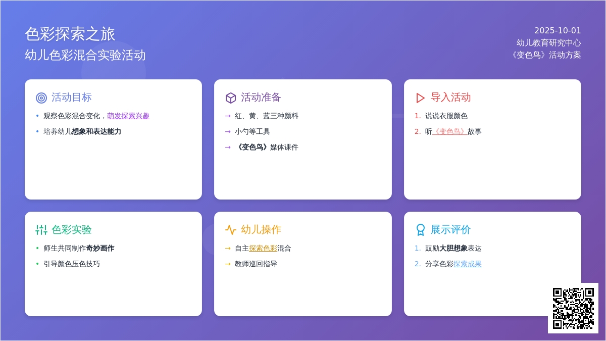 幼儿园小班活动教案《变色鸟》含课件