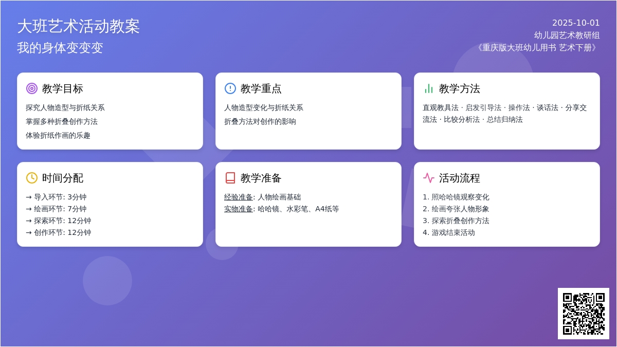 幼儿园大班艺术赛课教案：身体变变变