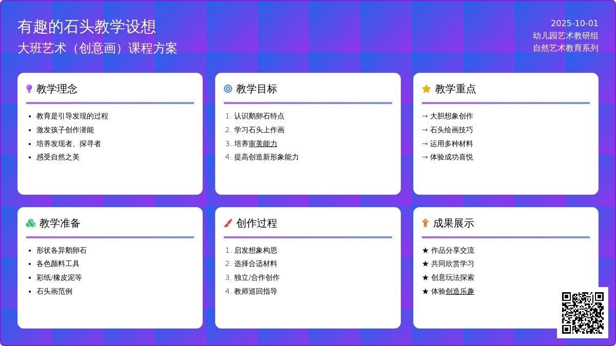 幼儿园大班艺术活动教案（创意画）：有趣的鹅卵石