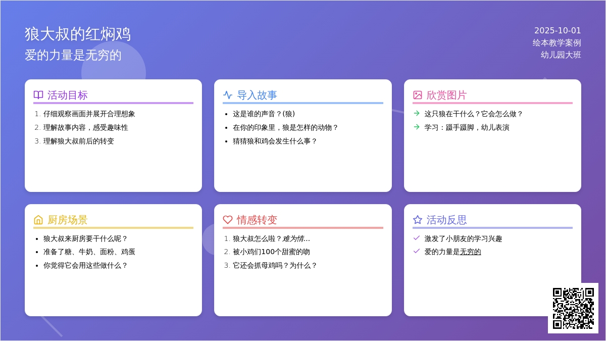 幼儿园大班绘本阅读：狼大叔的红焖鸡 (含课件)