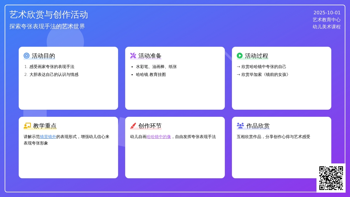 幼儿园大班艺术领域教案：哈哈镜自画像