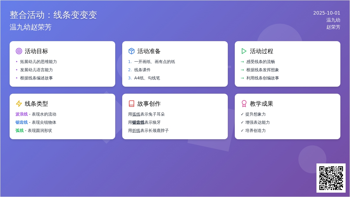 大班综合活动＜线条变变变＞