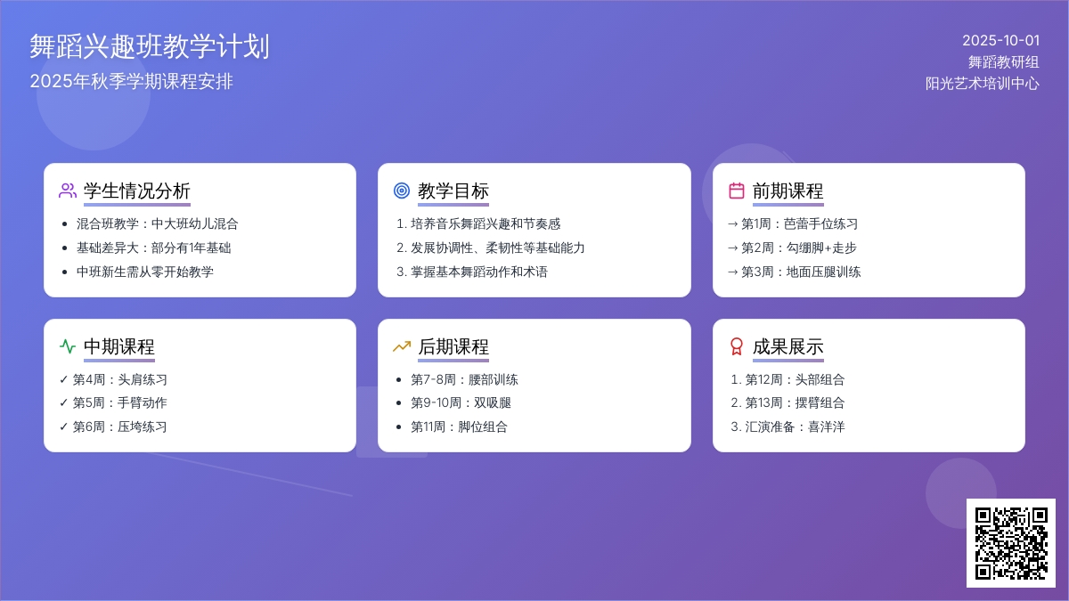 幼儿园中、大班舞蹈兴趣班一学期教学计划