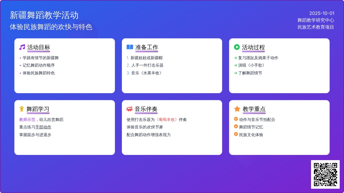 幼儿园大班舞蹈教案：快乐的阿依古丽