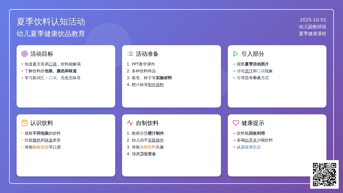 幼儿园夏天主题教案：夏天的饮料 (含课件)