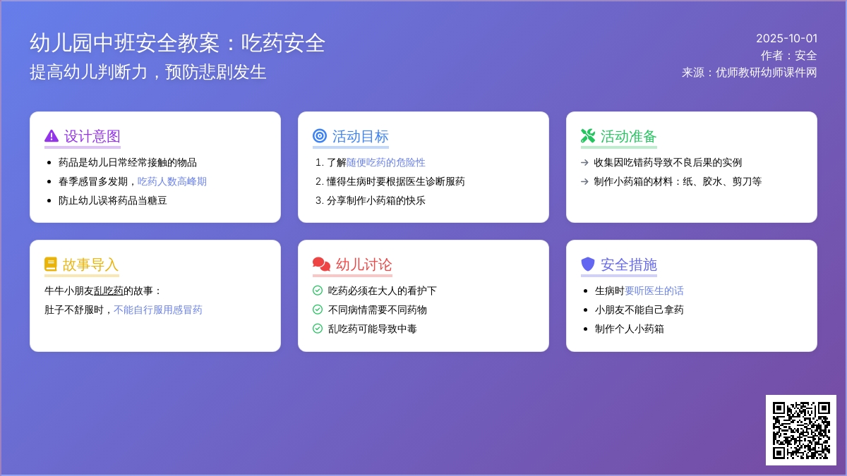幼儿园中班安全教案：吃药安全