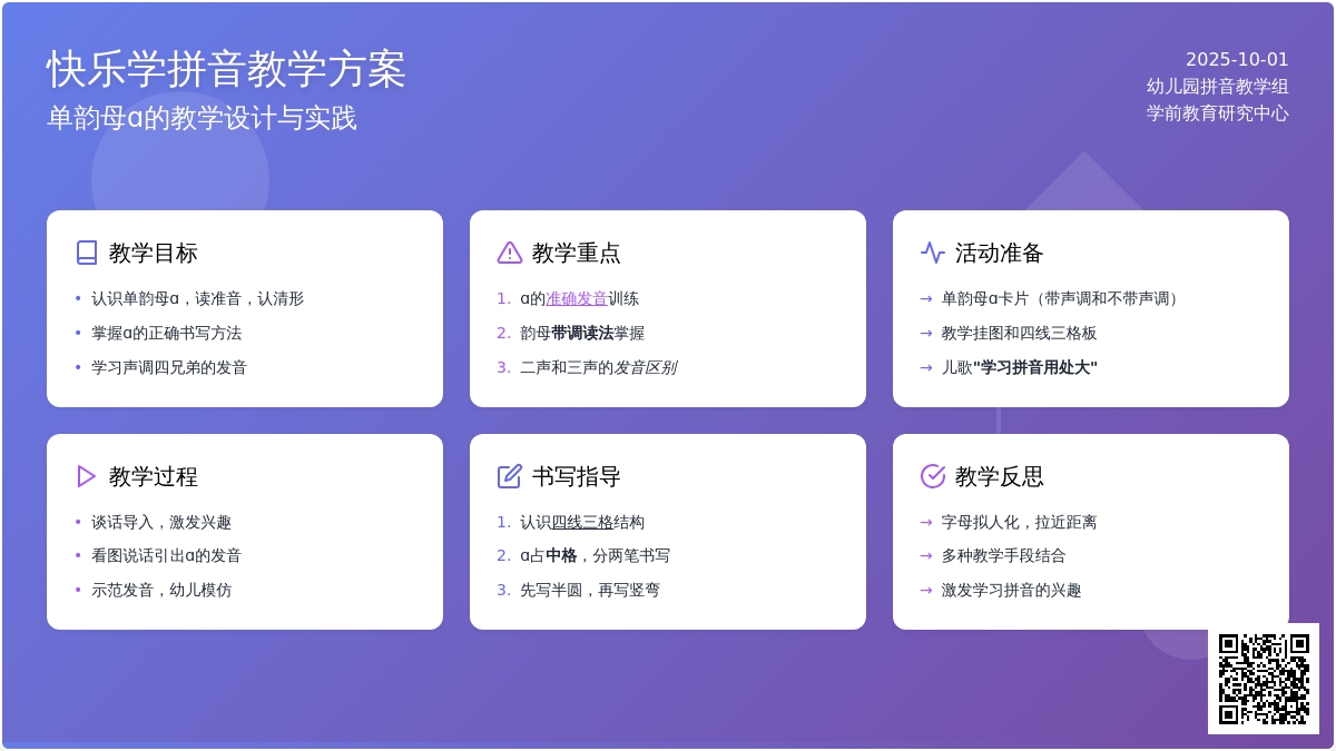学前班教学案例与反思：认识单韵母ɑ