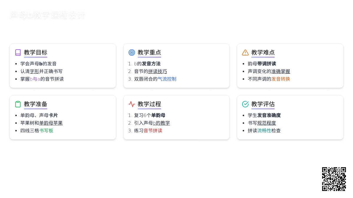 学前班汉语拼音《ｂ》课堂实录