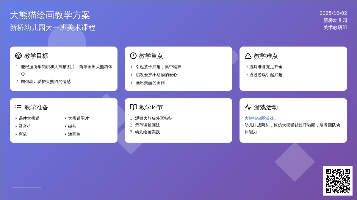 幼儿园学前班美术教案：画大熊猫