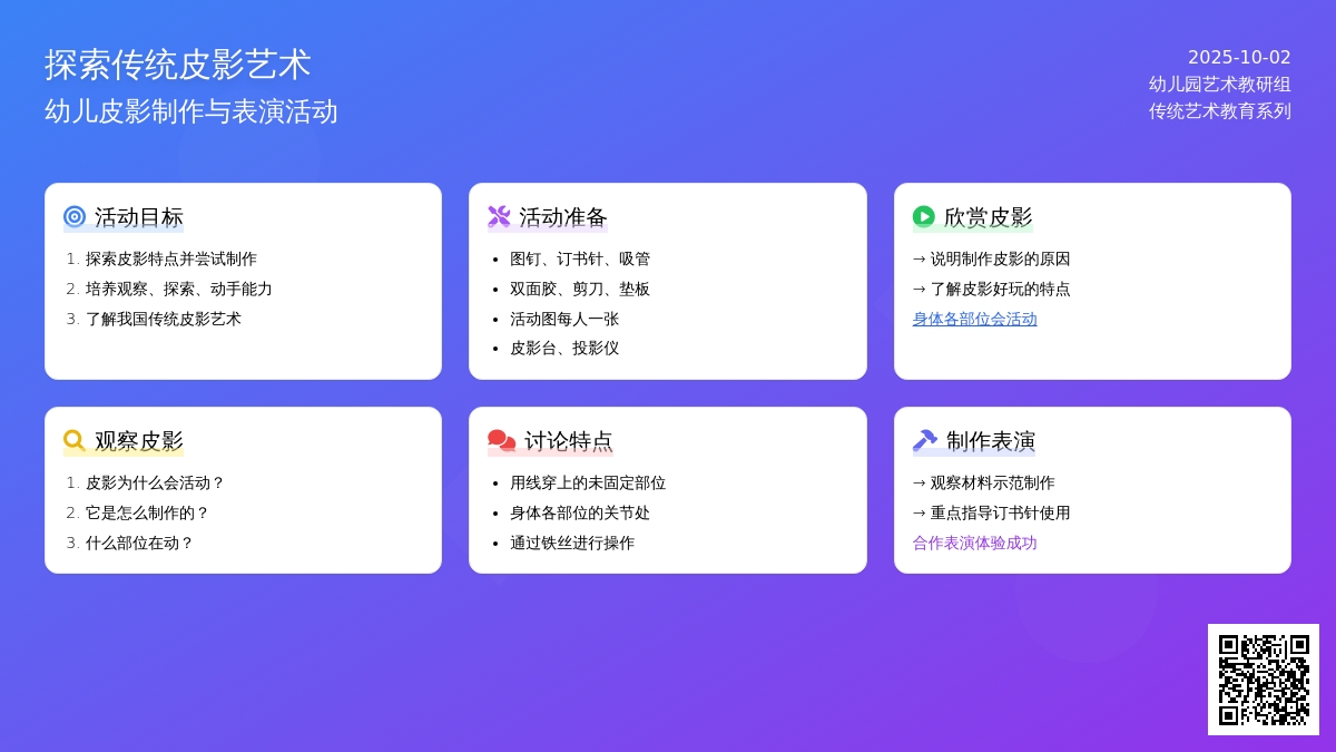 幼儿园大班手工制作活动教案：传统皮影