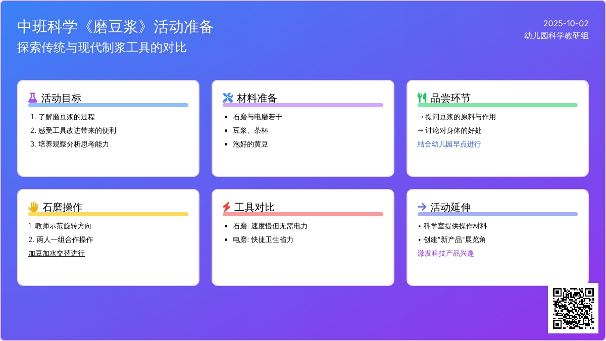中班科学《磨豆浆》