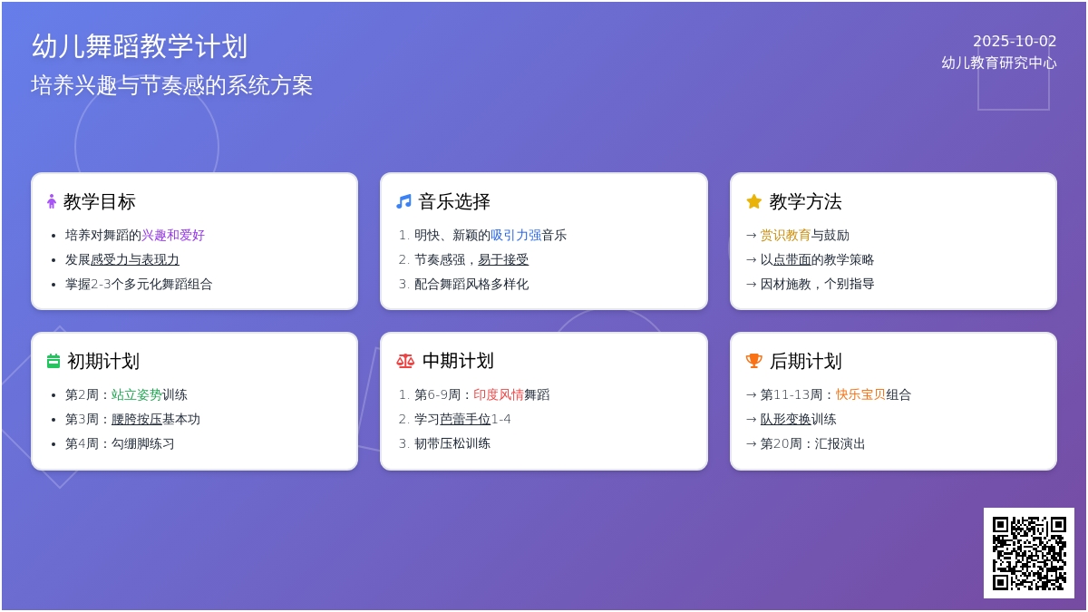 幼儿园中班第一学期舞蹈教学计划