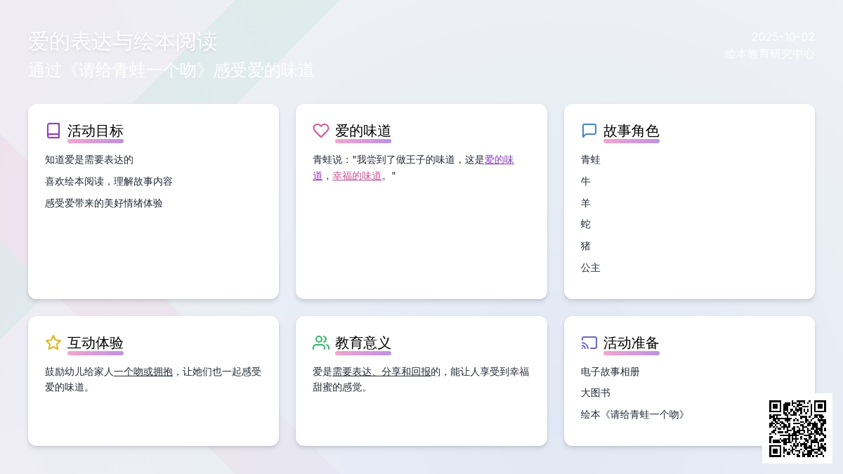 幼儿园中班绘本教案：请给青蛙一个吻