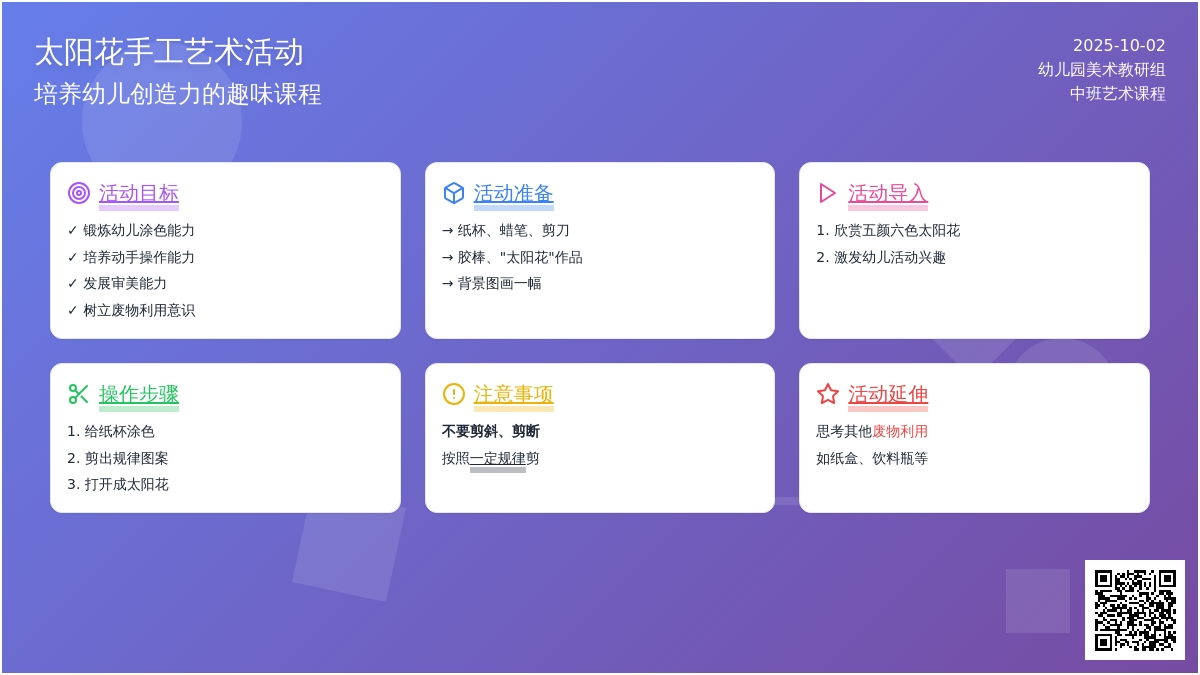 幼儿园中班亲子手工制作活动：太阳花