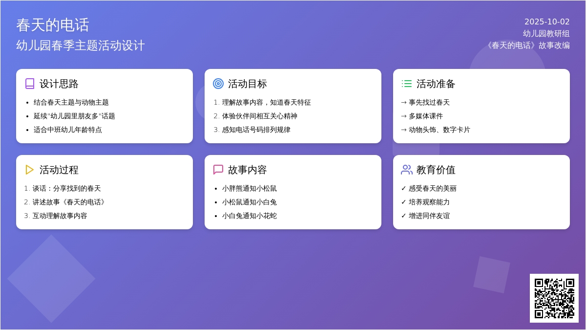 幼儿园中班语言活动教案：春天的电话 (含课件)