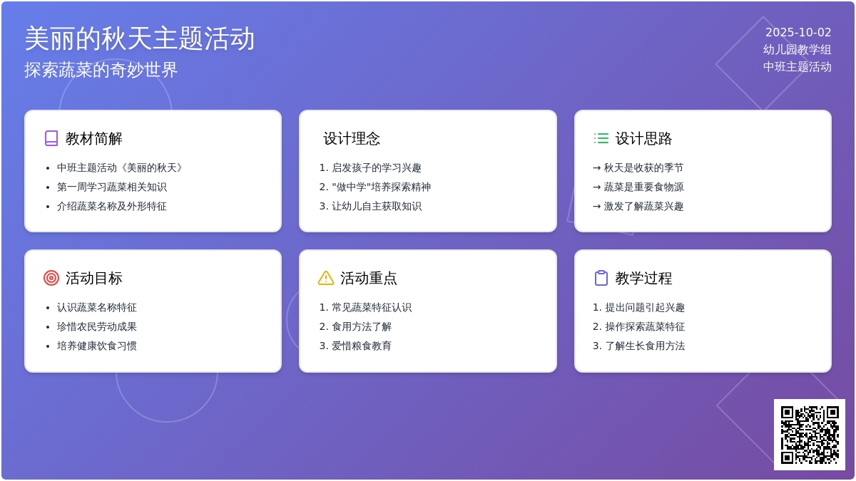 幼儿园中班科学教案：收获的秋天——好吃的蔬菜