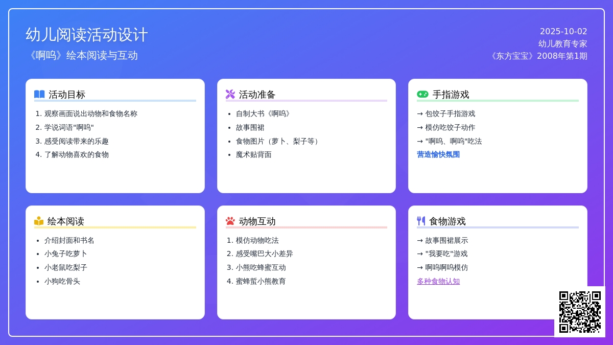 幼儿园托班语言活动教案：啊 呜