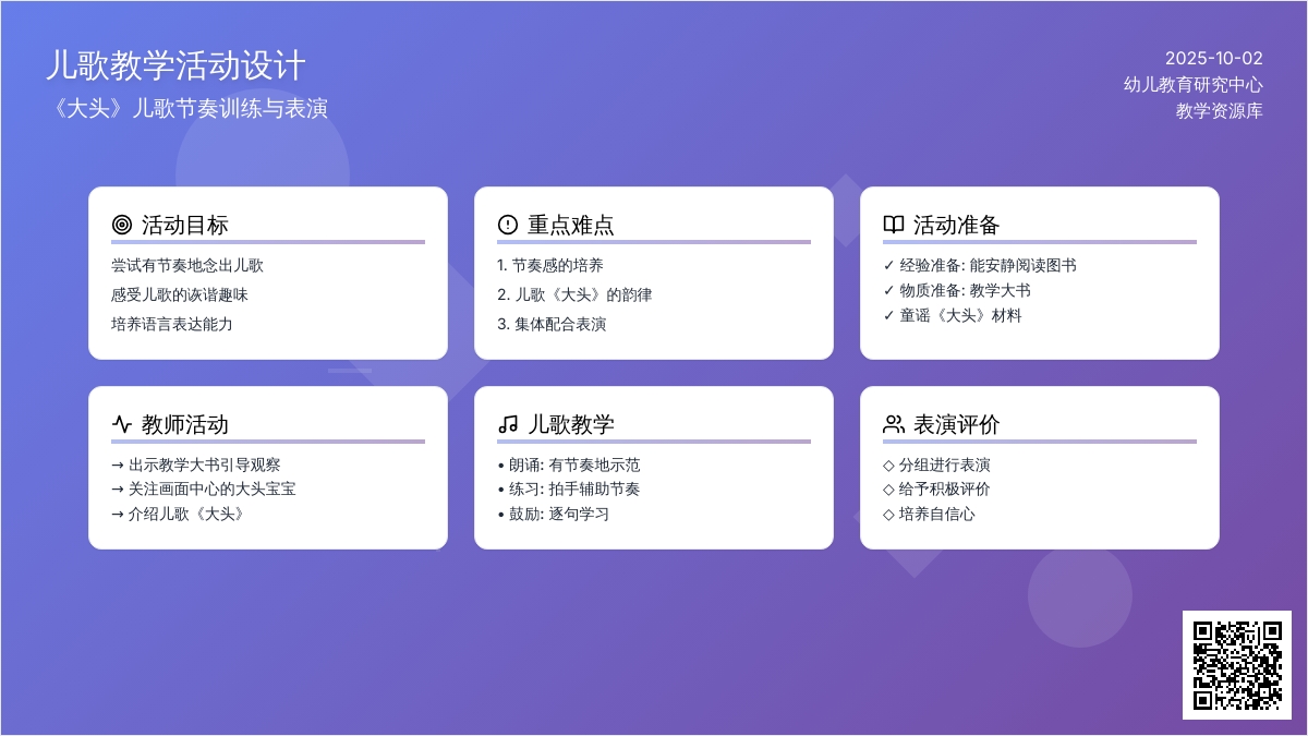幼儿园托班语言活动教案：大头