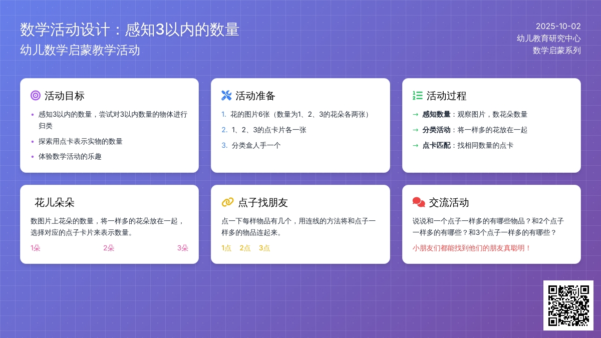 托班数学教案：花儿朵朵