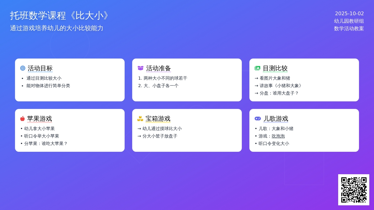幼儿园托班数学教案：比大小 (含课件)