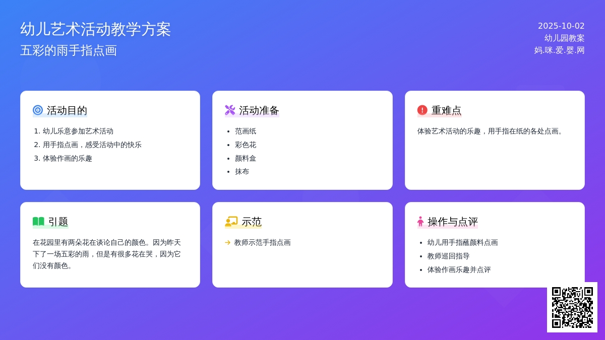 幼儿园托班美术教案：五彩的雨