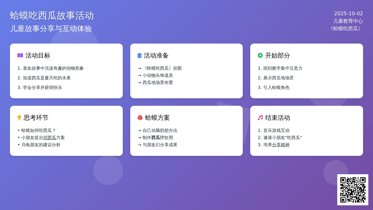 幼儿园小班夏天活动：蛤蟆吃西瓜