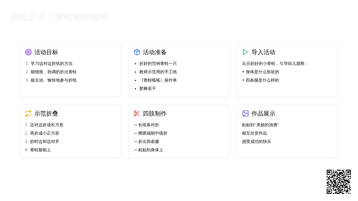 幼儿园小班手工折纸：青蛙呱呱