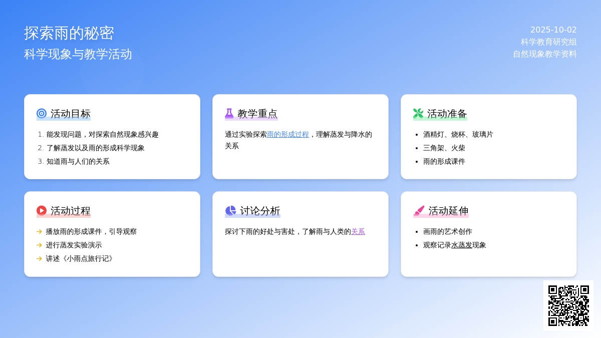 幼儿园小班夏天教案：雨从哪里来
