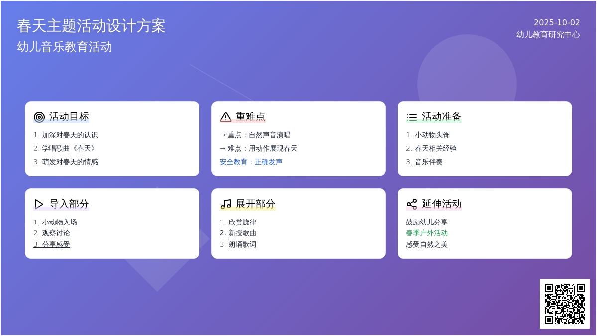 幼儿园小班艺术教案：春天（歌曲）