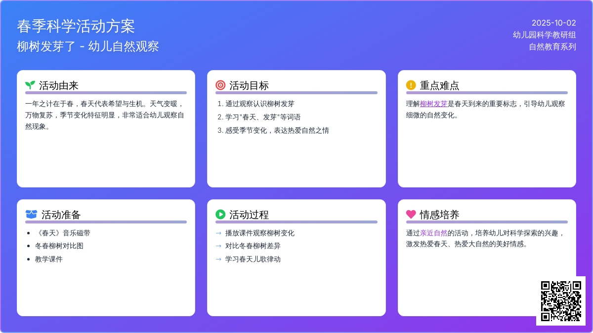 幼儿园小班春天教案：春天来了
