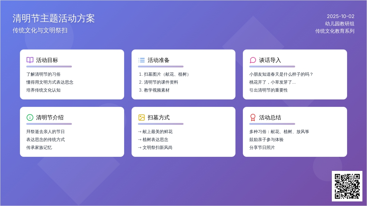 幼儿园小班社会活动——清明节