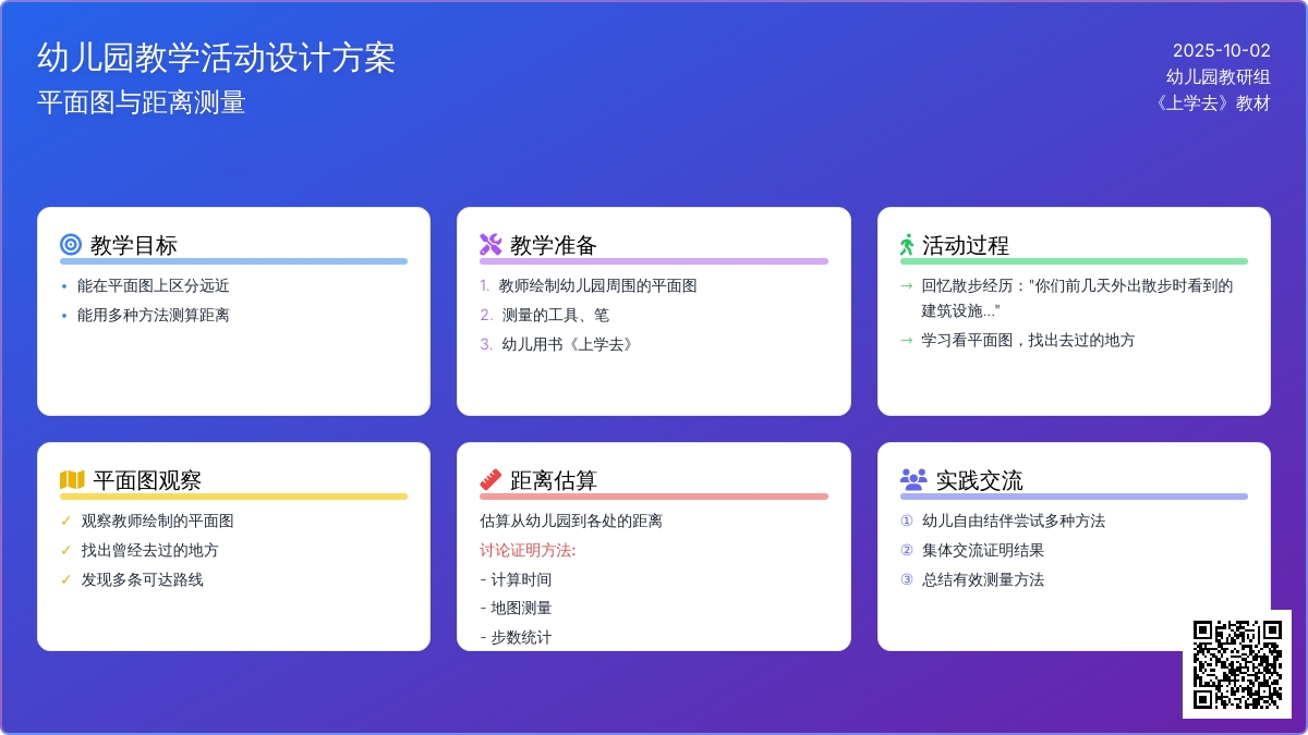 数学活动:幼儿园的周围