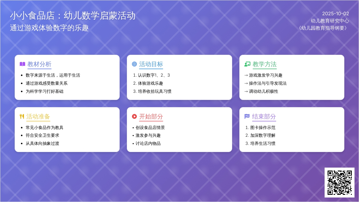 小班数学活动《小小食品店》