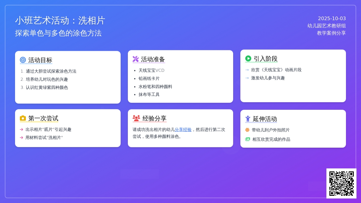 小班艺术活动:洗相片