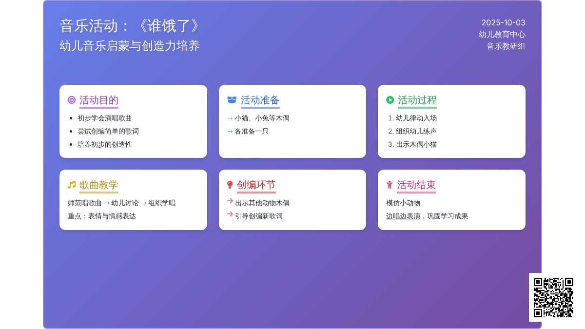 小班音乐活动《谁饿了》