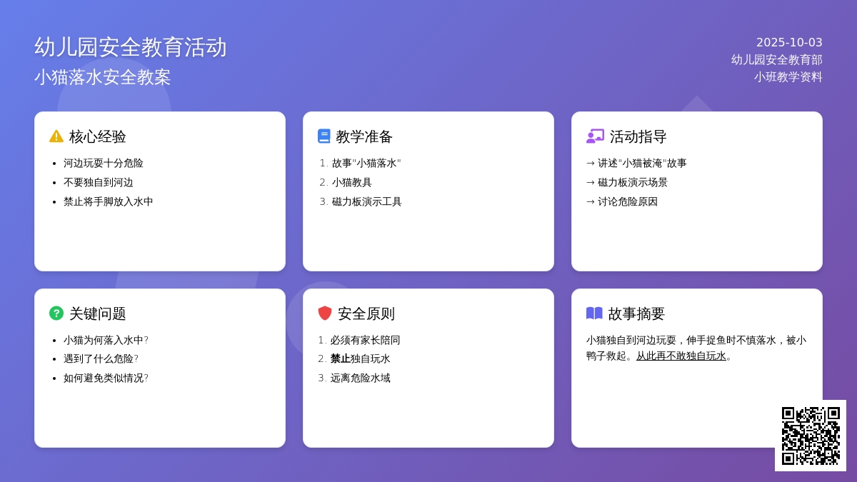 小班安全：小猫落水