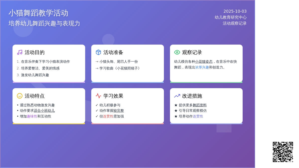 幼儿园小班舞蹈教案：小花猫照镜子