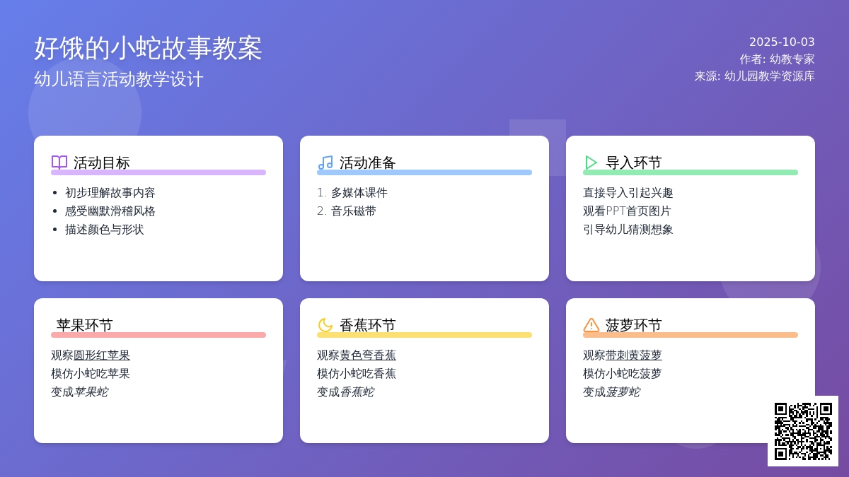 幼儿园小班绘本教案：好饿的小蛇 (含课件)