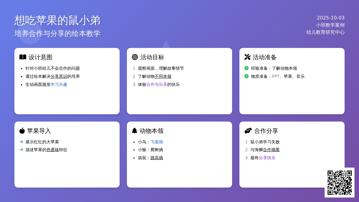 幼儿园小班绘本阅读活动：想吃苹果的鼠小弟 (含课件)