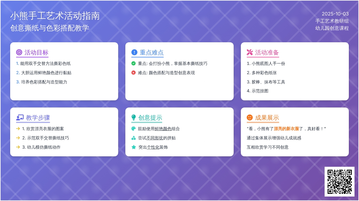 幼儿园小班美工：给小动物穿衣服（一）