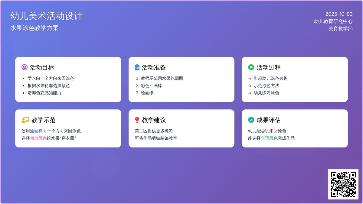 幼儿园小班涂色活动教案：我给水果穿衣服