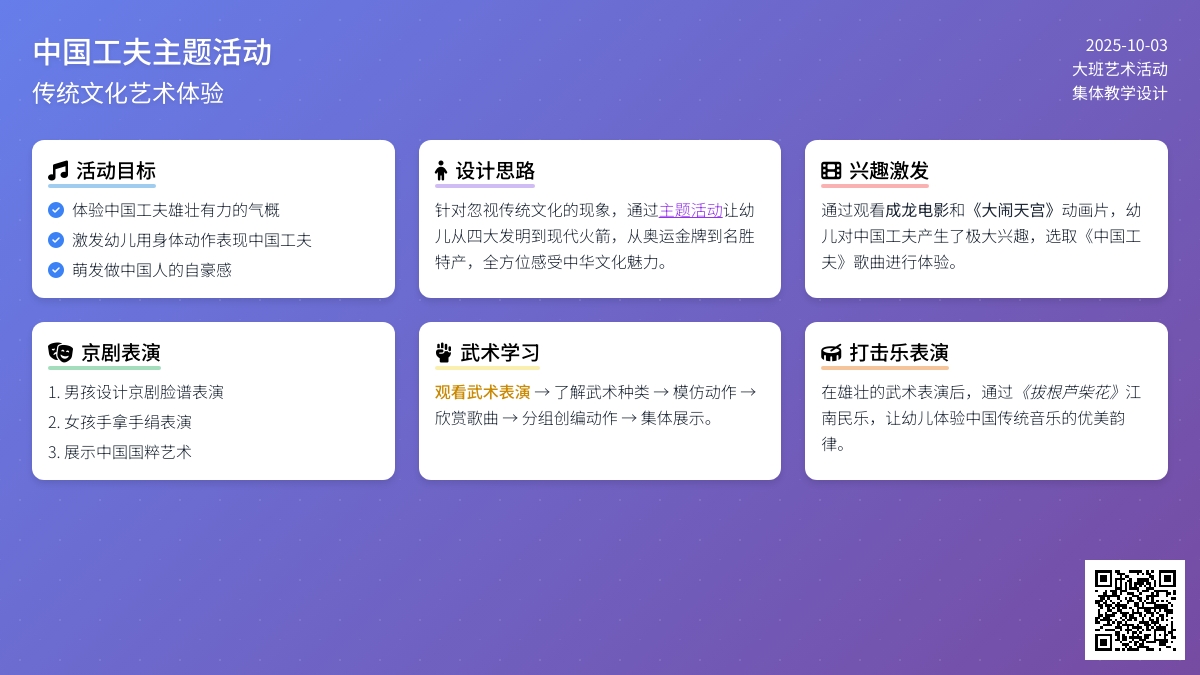 幼儿园大班艺术教案：中国功夫