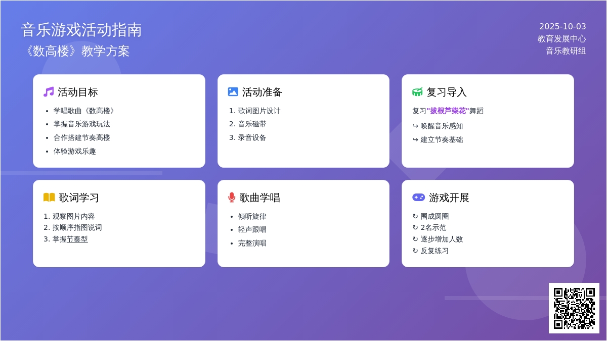 幼儿园大班艺术活动教案：数高楼（音乐）