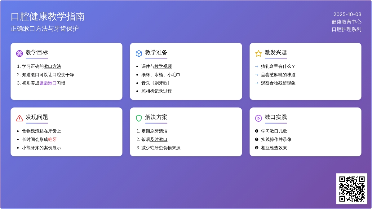 幼儿园小班养成《漱漱口》教案
