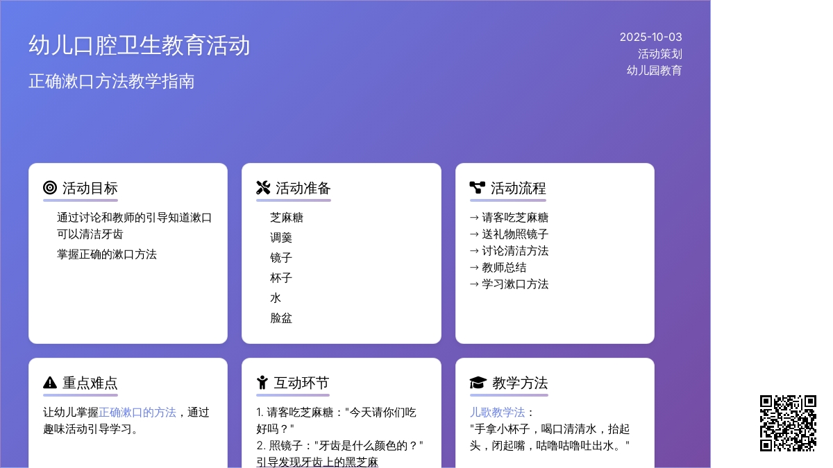 幼儿园小班健康教育教案：学会正确漱口