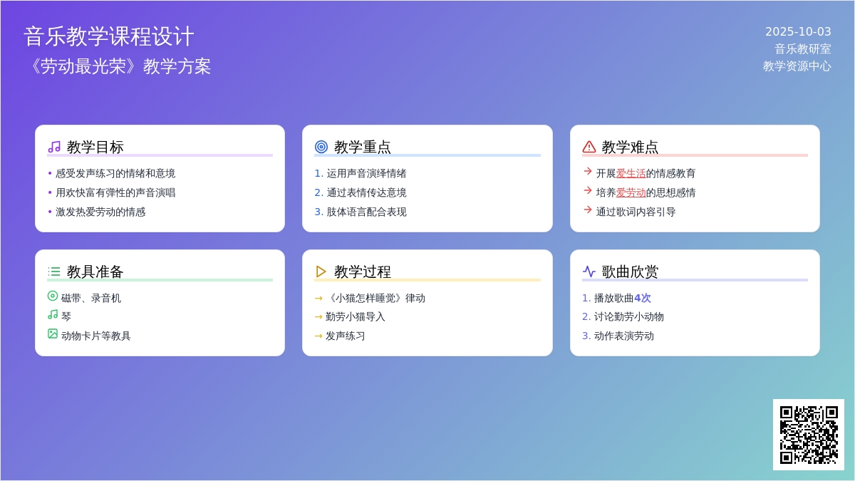 学前班音乐教案：欣赏歌曲——劳动最光荣