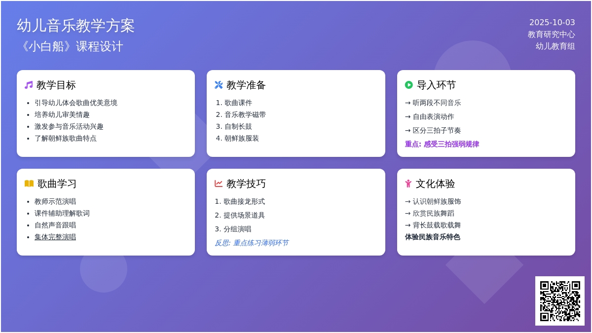 学前班音乐教案：小白船