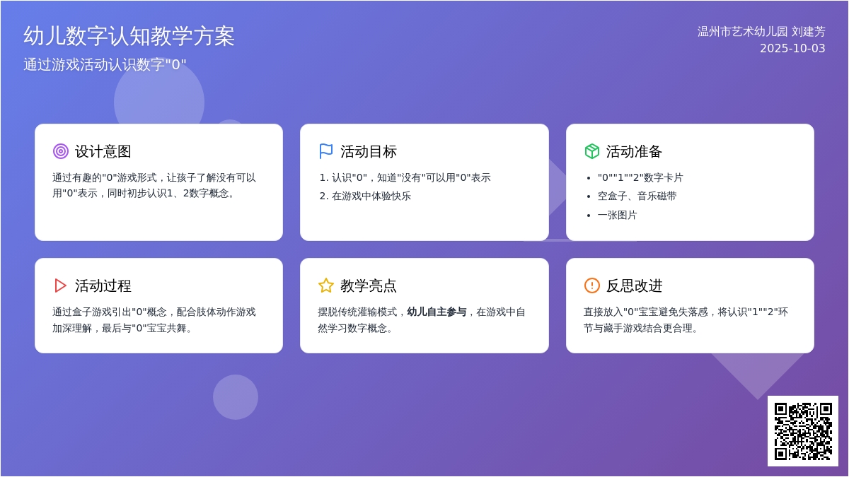 小班——有趣的“0”(附反思)